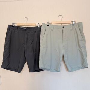 Under Armour Heat Gear Golf Performance Shorts Mens Size 40 Set of 2 Teal & Grey